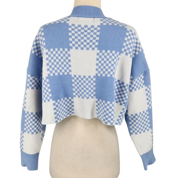 SALE Cider Check Cropped Short Cardigan Sweater Plaid Prep Size Medium - Picture 5 of 6